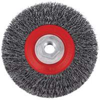 5C14T High Performance Crimped Wire Brush, 5" Dia., 0.014" Fill, 5/8"-11NC Arbor Duraquip Inc
