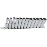 SS3812DM-12 12-Point Metric Socket Set, 12 Pcs, 3/8" Drive Size, Deep Duraquip Inc