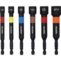 Embouts &agrave; &eacute;crous haute performance pour perceuse/visseuse, Embout 1/2"/5/16"/1/4"/3/8"/7/16"/9/16", Prise 1/4", 4" lo, Magn&eacute;tique Duraquip Inc