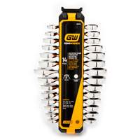 72-Tooth 12 Point Stubby Wrench Set, Ratcheting Combination, 14 Pieces, Imperial and Metric Duraquip Inc
