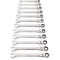 90-Tooth 12 Point Wrench Set, Flex Head/Ratcheting Combination, 12 Pieces, Metric Duraquip Inc