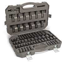 Jeu de douilles maîtresses SAE/m&eacute;triques &agrave; 6 pans, 80 Mcx, Chocs, Prise de 3/8", Profond Duraquip Inc