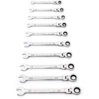 90-Tooth 12 Point SAE Wrench Set, Flex Head/Ratcheting Combination, 10 Pieces, Imperial Duraquip Inc