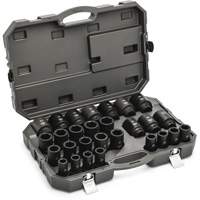 Jeu de douilles m&eacute;triques &agrave; 6 pans, 28 Mcx, Chocs, Prise de 3/4", Profond Duraquip Inc