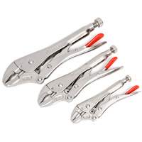 Curved Jaw Locking Pliers with Wire Cutter Set, 3 Pieces Duraquip Inc