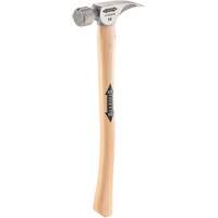 Titanium Milled Face Hammer with Curved Hickory Handle, 14 oz., Wood Handle, 18" L Duraquip Inc