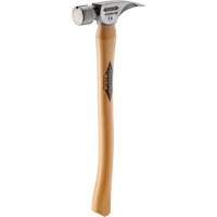 Titanium Smooth Face Hammer with Curved Hickory Handle, 14 oz., Wood Handle, 18" L Duraquip Inc