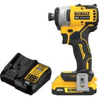 ATOMIC COMPACT SERIESMAX* Brushless Cordless Compact Impact Driver Kit, 1/4", 1700 in-lbs Max. Torque, 20 V, Lithium-Ion Duraquip Inc