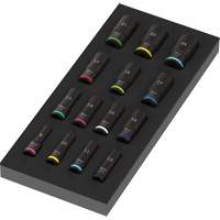 Insert en mousse pour jeu de douilles profondes Impaktor 1 Zyklop B, 15 Mcx, Chocs, Prise de 3/8", Profond Duraquip Inc