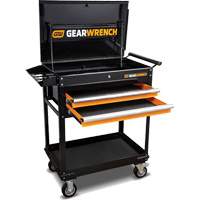 Utility Cart, 2 Drawers, 32-1/2" W x 42" H, Black/Orange Duraquip Inc