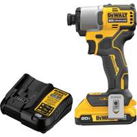 Ensemble de tournevis &agrave; chocs sans fil et sans balai, 1/4", 1700 lb-po Couple max., 20 V, Lithium-ion Duraquip Inc