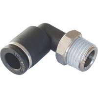 Adaptateur coude m&acirc;le NPT MAXFIT &agrave; raccord instantan&eacute; (push-to-connect), 3/8" x 1/2" dia., Polym&egrave;re PBT Duraquip Inc