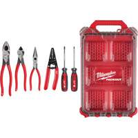 Dipped Grip Pliers, Wire Stripper & Cushion Grip Screwdrivers Set with PACKOUT Organizer Duraquip Inc
