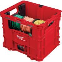 PACKOUT Wire Pulling XL Crate, 15-3/4" x 18-5/8" x 15", Black/Red Duraquip Inc