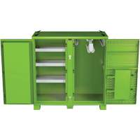 Ventilated Onsite PPE Storage Cabinet, Steel, High-Visibility Lime Green Duraquip Inc