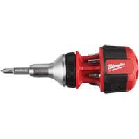 Tournevis compact &agrave; cliquet 8-en-1 &agrave; embouts multiples avec porte-embout de 1/4", Prise Coussin&eacute;e Duraquip Inc