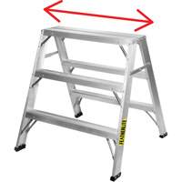 Industrial-Duty Sawhorse, 2' H x 31.9375" W x 23.50" D, 300 lbs. Capacity, Aluminum Duraquip Inc