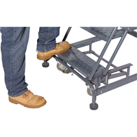Weight Actuated Lockstep Rolling Ladders, 6 Steps, 24" Step Width, 60" Platform Height, Steel Duraquip Inc