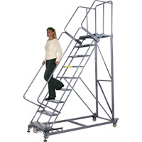 Heavy-Duty Stairway Slope Ladders, 5 Steps, Perforated, 50° Incline, 50" High Duraquip Inc