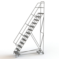 All Directional Rolling Ladder, 13 Steps, 24" Step Width, 130" Platform Height, Steel Duraquip Inc