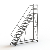Heavy Duty Safety Slope Ladder, 12 Steps, Serrated, 50° Incline, 120" High Duraquip Inc