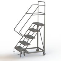 Safety Slope Rolling Ladder, 5 Steps, Serrated, 50° Incline, 50" High VC620 | Duraquip Inc