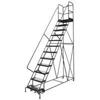 Deep Top Step Rolling Ladder, 7 Steps, 16" Step Width, 70" Platform Height, Steel VC770 | Duraquip Inc