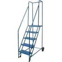 Rolling Step Ladder, 5 Steps, 18" Step Width, 46" Platform Height, Steel VD442 | Duraquip Inc
