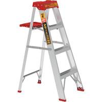 Step Ladder with Paint Tray, 4', Aluminum, 200 lbs. Capacity, Type 3 Duraquip Inc