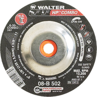 Meule combin&eacute;e HP Combo vissable, 5" x 1/8", Arbre de 5/8"-11, Type 27S Duraquip Inc