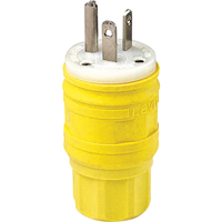 Wetguard Watertight Straight Blade Plug, Plastic, 20 A, 250 V Duraquip Inc
