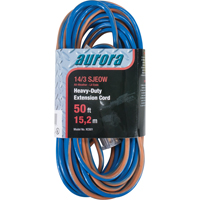 TPE-Rubber Extension Cord With Light Indicator, All-Weather, SJEOW, 14/3 AWG, 15 A, 50' Duraquip Inc