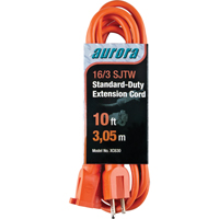 Extension Cord, Indoor/Outdoor, SJTW, 16/3 AWG, 13 A, 10' Duraquip Inc