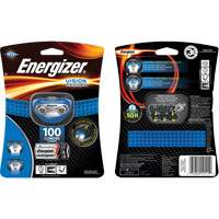 Lampe frontale Vision, DEL, 100 lumens, 10 hres de fonctionnement, piles AAA Duraquip Inc