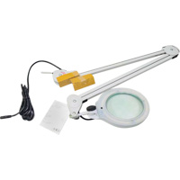 Magnifying Lamp, 3 Diopter, LED Light, 45" Arm, C-Clamp, Grey Duraquip Inc
