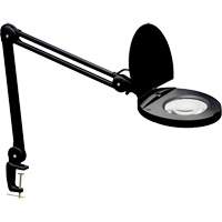 Lampe loupe ajustable, Dioptrie 5, Ampoule DEL, Bras de 47", Pinces serre-joints, Noir XI488 | Duraquip Inc