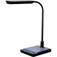 Lampe de bureau à col de cygne avec chargeur USB, 8 W, DEL, Col 15", Noir XI752 | Duraquip Inc