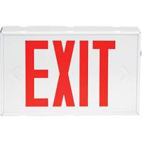 Exit Sign, LED, Battery Operated/Hardwired, 12-1/5" L x 7-1/2" W, English XI788 | Duraquip Inc