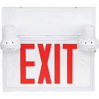 Exit Sign with Security Lights, LED, Battery Operated/Hardwired, 12-1/10" L x 11" W, English XI789 | Duraquip Inc