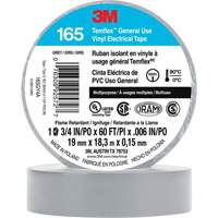 Temflex™ General Use Vinyl Electrical Tape 165, 19 mm (3/4") x 18 M (60'), Grey, 6 mils XI864 | Duraquip Inc