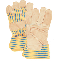 Fitters Patch Palm Gloves, Large, Grain Cowhide Palm, Cotton Inner Lining YC386R | Duraquip Inc
