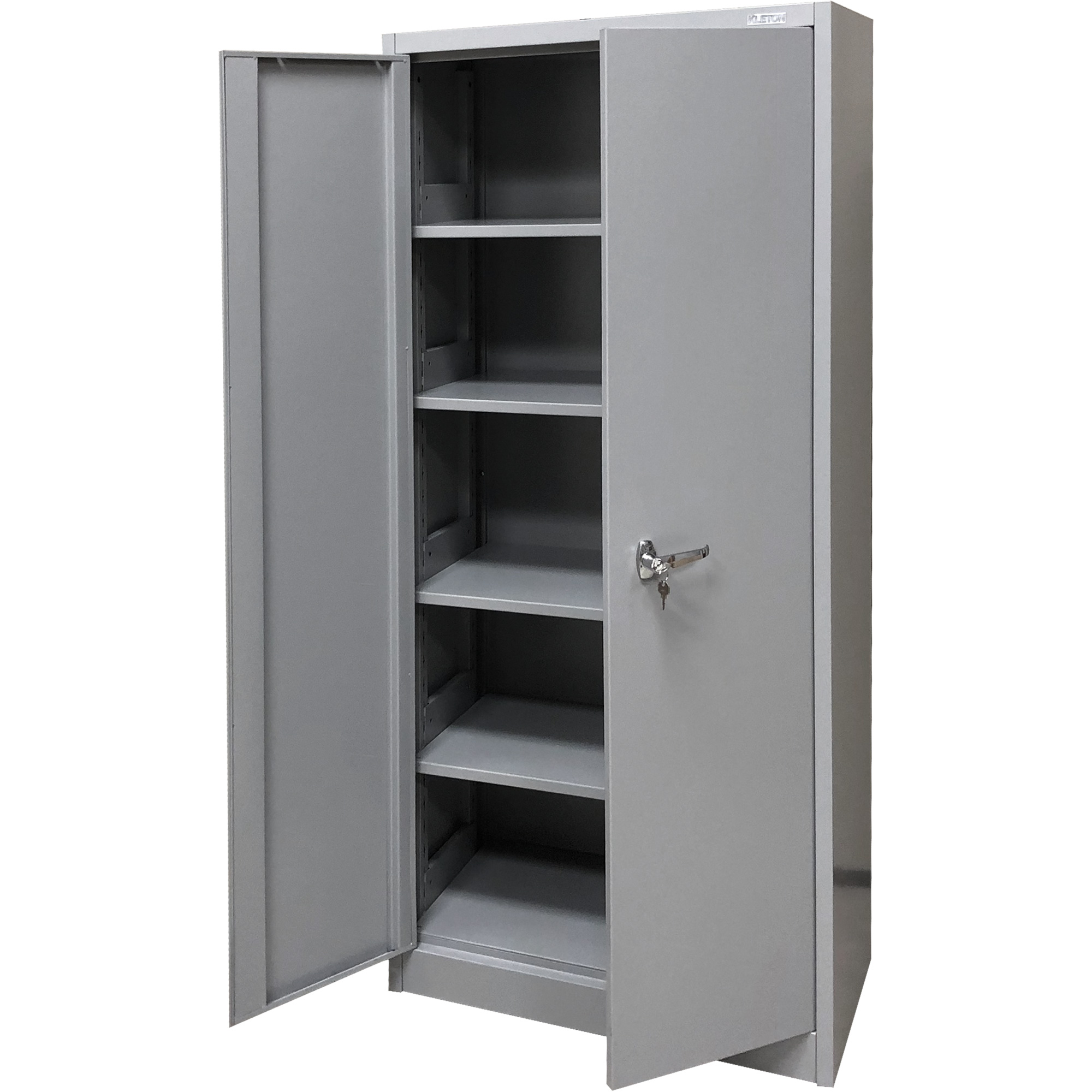 Kleton Armoire de rangement, Acier, 4 Tablettes, 66" h x 30" la x 15" P, Gris Duraquip Inc